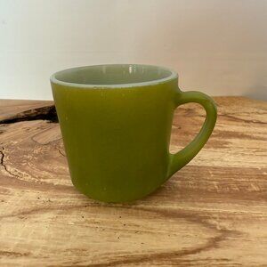 Vintage - Anchor Hocking Milk Glass - Avocado Green Color - Mug